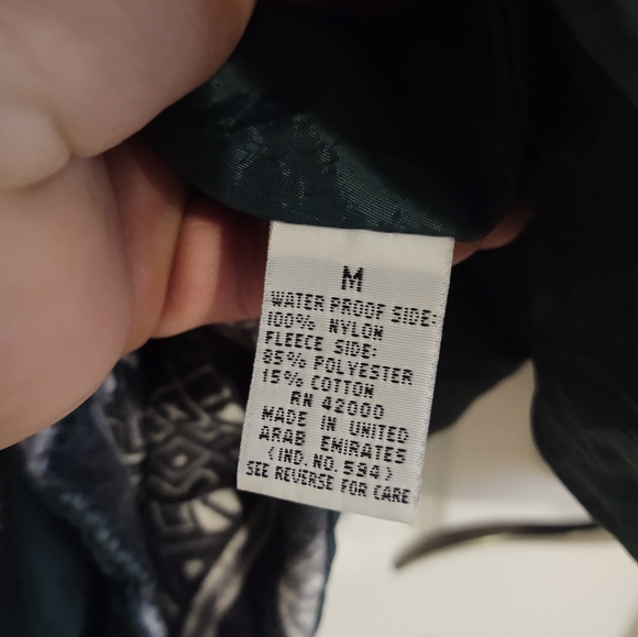 Vintage Casual Club Reversible Snap Jacket Aztec Southwest Fleece Nylon Medium - Picture 3 of 6